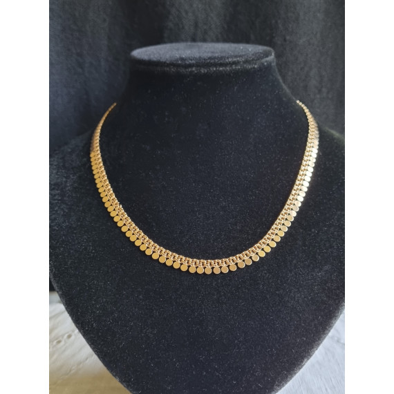 Fantastisk gult gull collier, hals smykke, Bismark i 18k, ca 45 cm, 21,3 gram