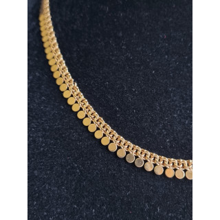 Fantastisk gult gull collier, hals smykke, Bismark i 18k, ca 45 cm, 21,3 gram