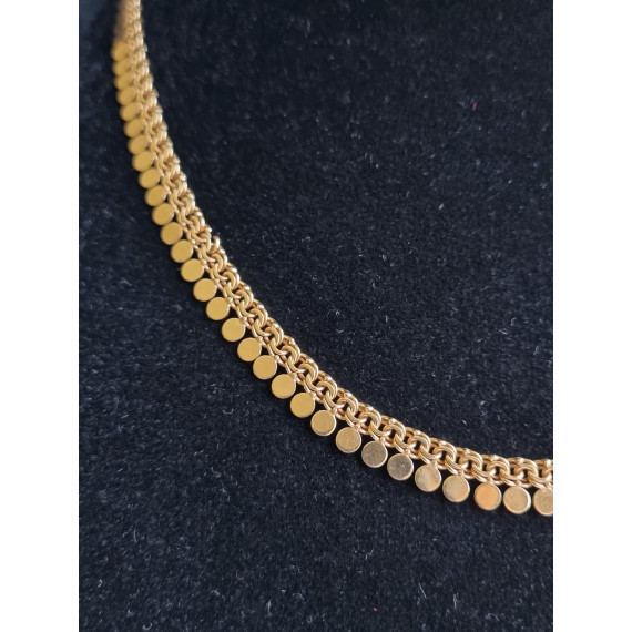 Fantastisk gult gull collier, hals smykke, Bismark i 18k, ca 45 cm, 21,3 gram