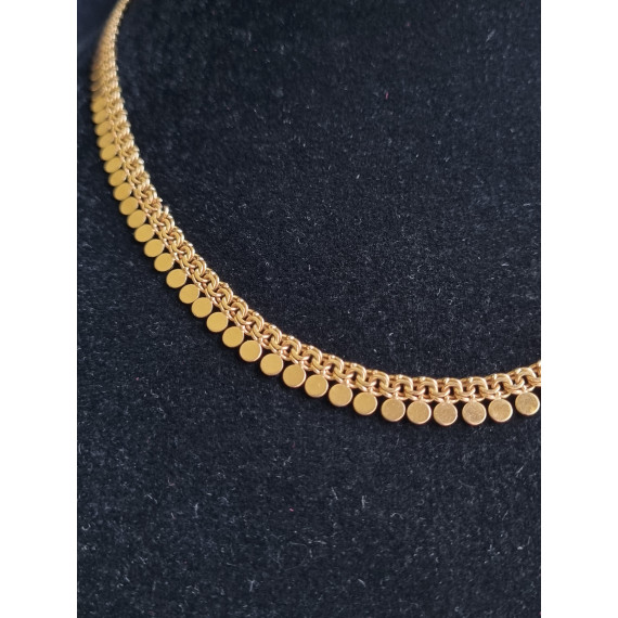 Fantastisk gult gull collier, hals smykke, Bismark i 18k, ca 45 cm, 21,3 gram