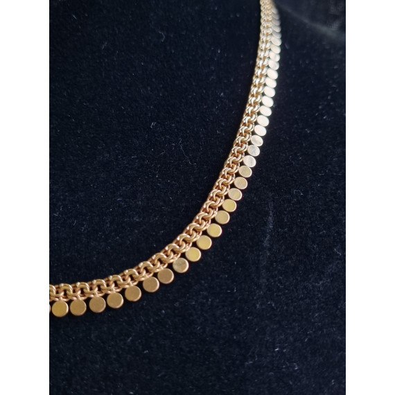 Fantastisk gult gull collier, hals smykke, Bismark i 18k, ca 45 cm, 21,3 gram