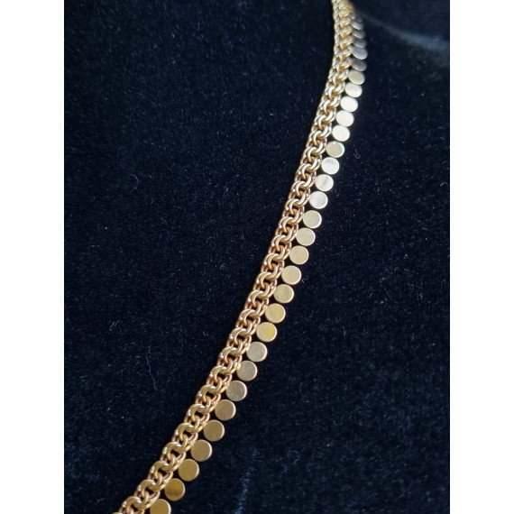 Fantastisk gult gull collier, hals smykke, Bismark i 18k, ca 45 cm, 21,3 gram