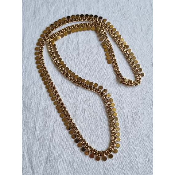 Fantastisk gult gull collier, hals smykke, Bismark i 18k, ca 45 cm, 21,3 gram