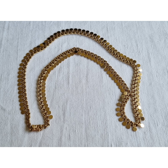 Fantastisk gult gull collier, hals smykke, Bismark i 18k, ca 45 cm, 21,3 gram