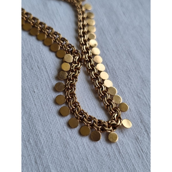 Fantastisk gult gull collier, hals smykke, Bismark i 18k, ca 45 cm, 21,3 gram
