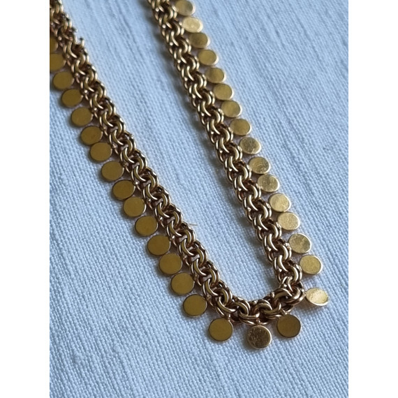 Fantastisk gult gull collier, hals smykke, Bismark i 18k, ca 45 cm, 21,3 gram