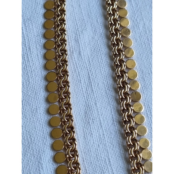 Fantastisk gult gull collier, hals smykke, Bismark i 18k, ca 45 cm, 21,3 gram