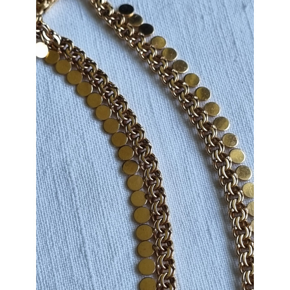 Fantastisk gult gull collier, hals smykke, Bismark i 18k, ca 45 cm, 21,3 gram