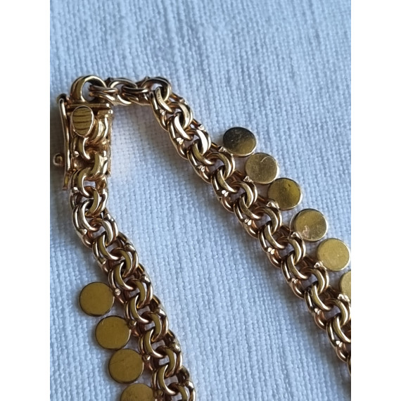Fantastisk gult gull collier, hals smykke, Bismark i 18k, ca 45 cm, 21,3 gram