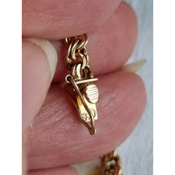 Fantastisk gult gull collier, hals smykke, Bismark i 18k, ca 45 cm, 21,3 gram
