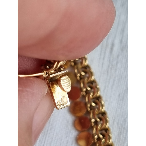 Fantastisk gult gull collier, hals smykke, Bismark i 18k, ca 45 cm, 21,3 gram