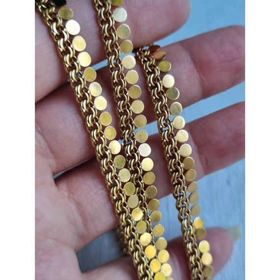 Fantastisk gult gull collier, hals smykke, Bismark i 18k, ca 45 cm, 21,3 gram