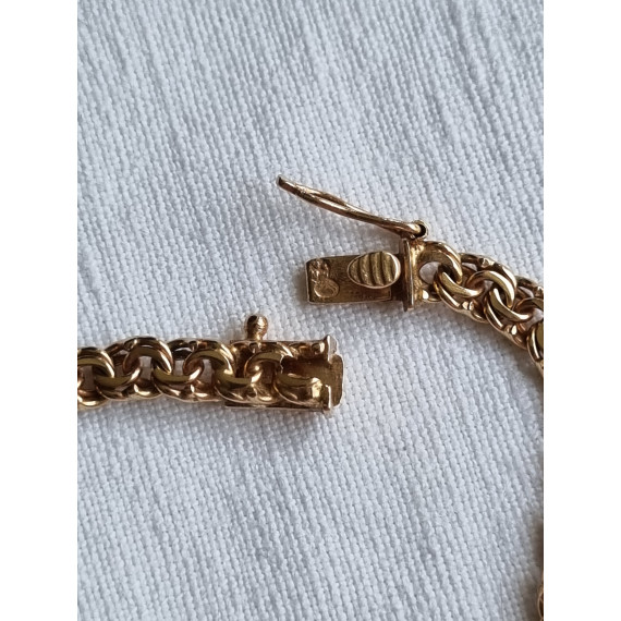 Fantastisk gult gull collier, hals smykke, Bismark i 18k, ca 45 cm, 21,3 gram