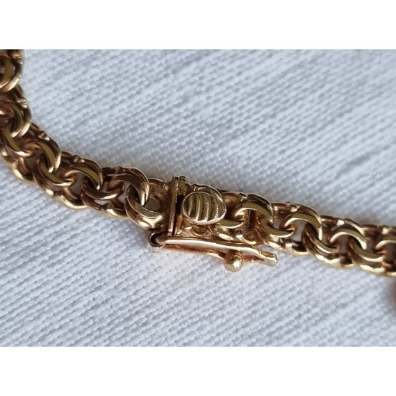 Fantastisk gult gull collier, hals smykke, Bismark i 18k, ca 45 cm, 21,3 gram