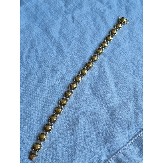 Lekkert 585 gult gull armbånd, armlenke, ca 19,5 cm lukket, 21 gram