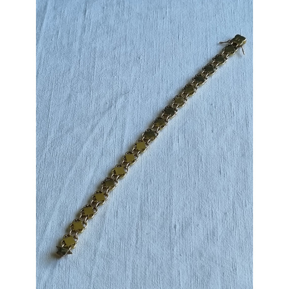 Lekkert 585 gult gull armbånd, armlenke, ca 19,5 cm lukket, 21 gram