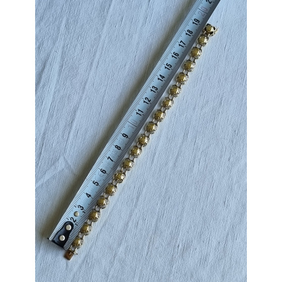 Lekkert 585 gult gull armbånd, armlenke, ca 19,5 cm lukket, 21 gram