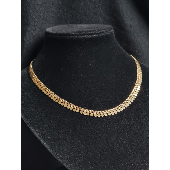 Fantastisk gult gull collier, hals smykke, Bismark i 18k, ca 45 cm, 21,3 gram