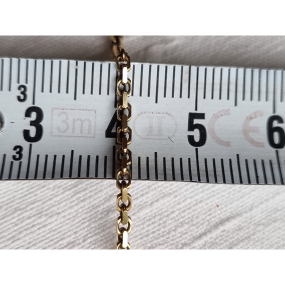 Grovt anhengskjede i 585 anker, ca 39 cm langt, 5 gram