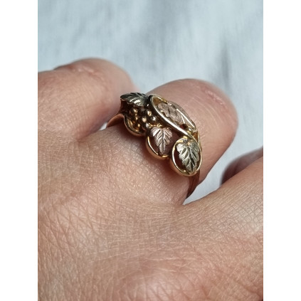 Lekker Black Hills Gold ring i 10k - 12k gult gull, 3,2 gram, i strl 55,5