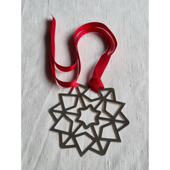 Carrs juletre-pynt / Snøkrystall i 925 sølv, god størrelse, diameter på 7 cm