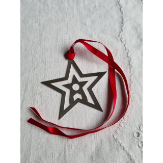 Carrs juletre-pynt / Julestjerne i 925 sølv, god størrelse, 7,8 cm
