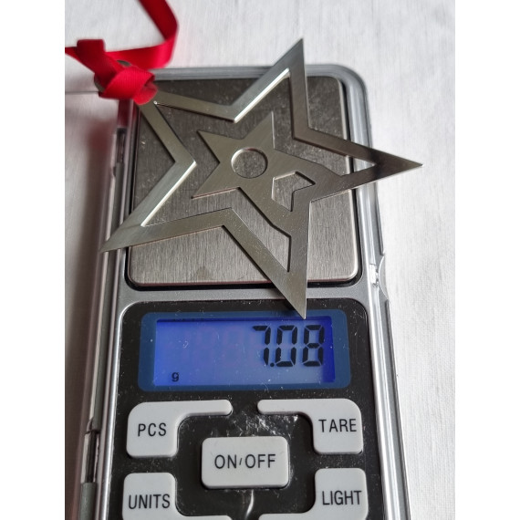 Carrs juletre-pynt / Julestjerne i 925 sølv, god størrelse, 7,8 cm