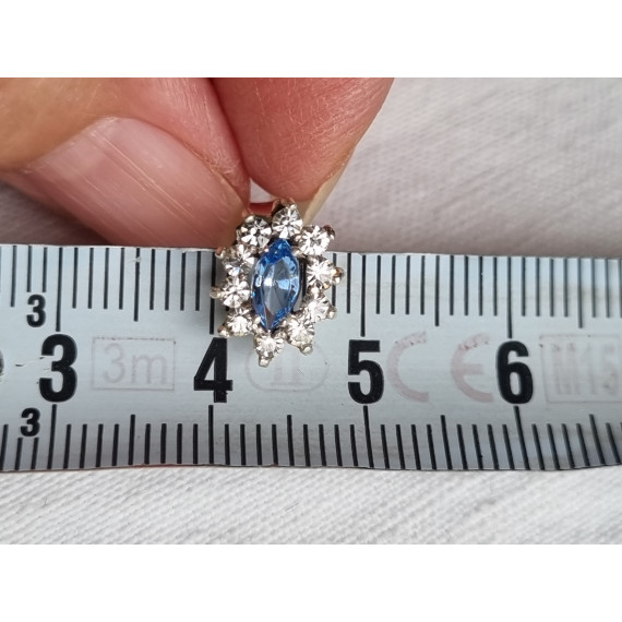 Rosett øredobber i sølv med aquamarine og spineller