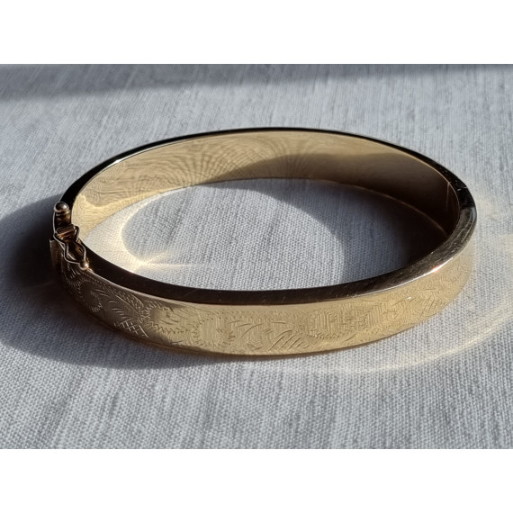 Smekkert 585 gult gull armring, armbånd, ca 18 cm lukket, 17,4 gram