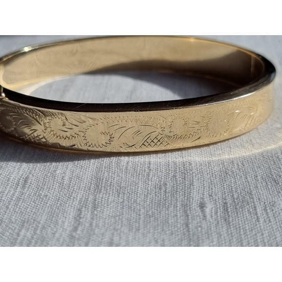 Smekkert 585 gult gull armring, armbånd, ca 18 cm lukket, 17,4 gram