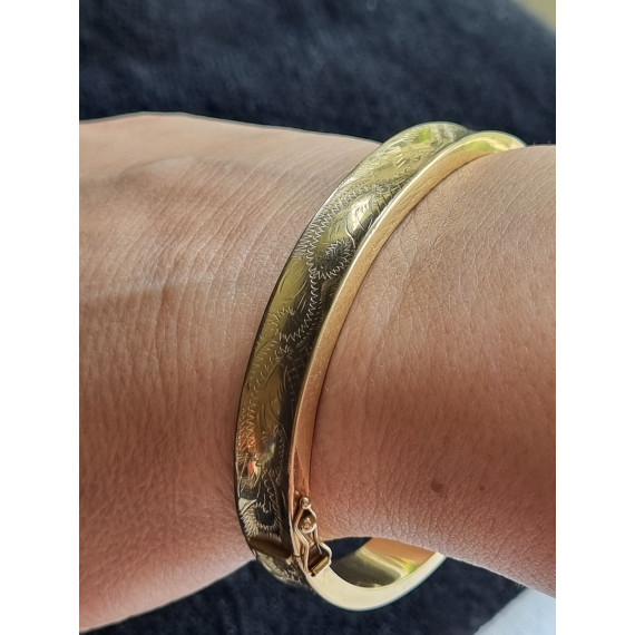 Smekkert 585 gult gull armring, armbånd, ca 18 cm lukket, 17,4 gram