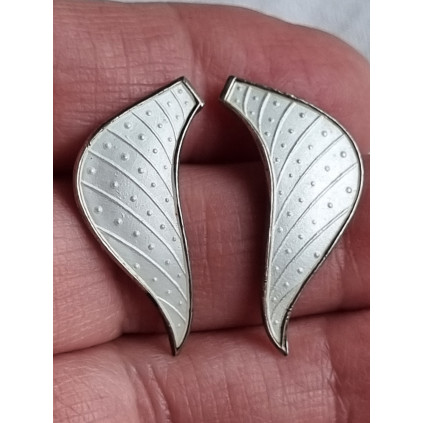 Sølv emalje øredobber, ørepynt til hull i ørene, fra Ottar Hval