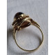 Vintage ring i 585 gult gull, strl 60, med flott cabochonslipt moseagat, 4,94 gram
