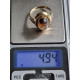 Vintage ring i 585 gult gull, strl 60, med flott cabochonslipt moseagat, 4,94 gram