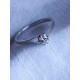 Diamantring, enstensring, i 585 hvitt gull og 0,16 ct diamant, strl 51