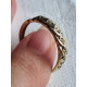 Gullring 585, diamantring, nydelig flettet med to diamanter i / 2,3 gram, strl 62
