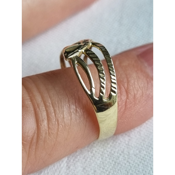 Lekker gullring 585, vakker, luftig design, 1,8 gram, strl 59