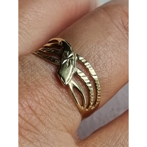 Lekker gullring 585, vakker, luftig design, 1,8 gram, strl 59