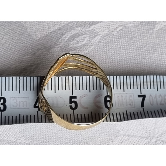Lekker gullring 585, vakker, luftig design, 1,8 gram, strl 59