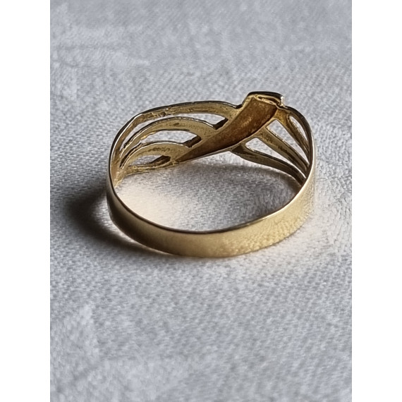 Lekker gullring 585, vakker, luftig design, 1,8 gram, strl 59