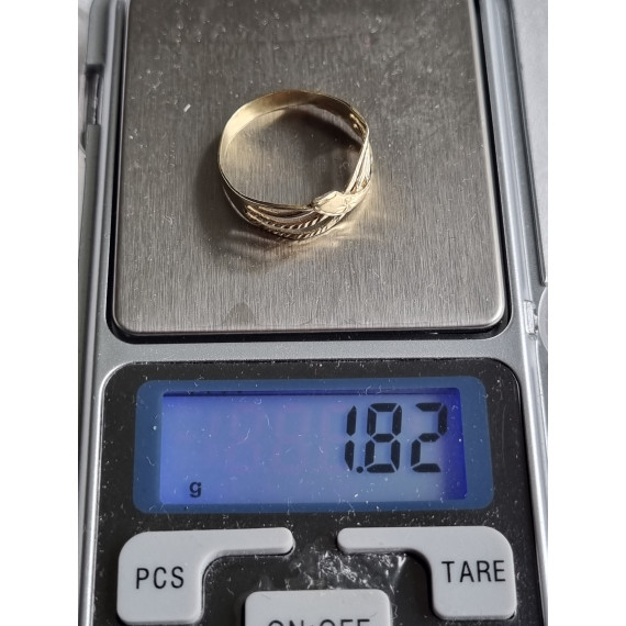 Lekker gullring 585, vakker, luftig design, 1,8 gram, strl 59
