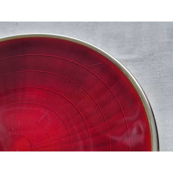 Vakkert sølv emalje fat, med diameter på 15,5 cm fra David-Andersen