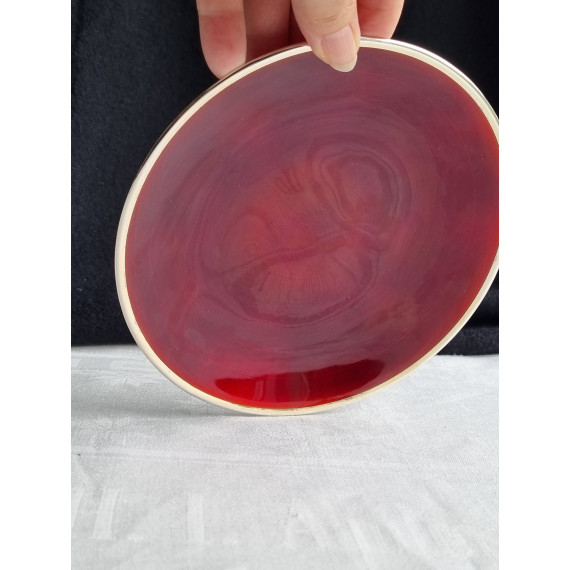 Vakkert sølv emalje fat, med diameter på 15,5 cm fra David-Andersen