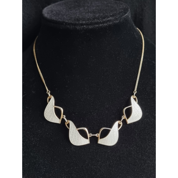 Sølv emalje smykke, halskjede med 4 sølv emalje deler, i 925S av Ivar T. Holth