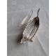 Flott Vikingskip i sølv, saltkar med glassinnsats, ca 11,7 cm