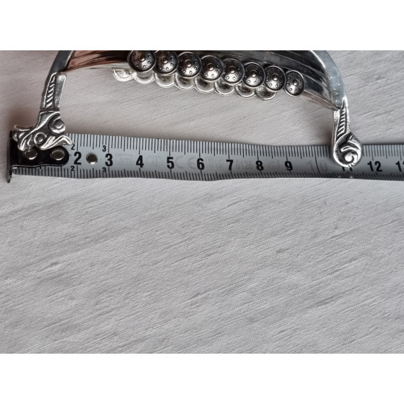 Flott Vikingskip i sølv, saltkar med glassinnsats, ca 11,7 cm