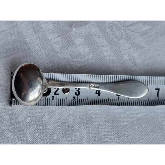 Opphøiet Rose saltskje, antikk variant, ca 6,5 cm, lett forgylt skjeblad