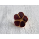 Vintage selskaps pin, burgunder emalje blomst