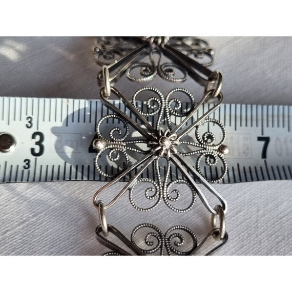 Håndlaget filigran armlenke, armbånd i 830S fra Sylvsmidja, ca 20 cm lukket