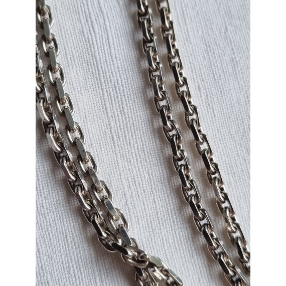 Grovt anker kjede ca 45 cm, i 925 lett oksidert sølv, ca 3 mm bredt